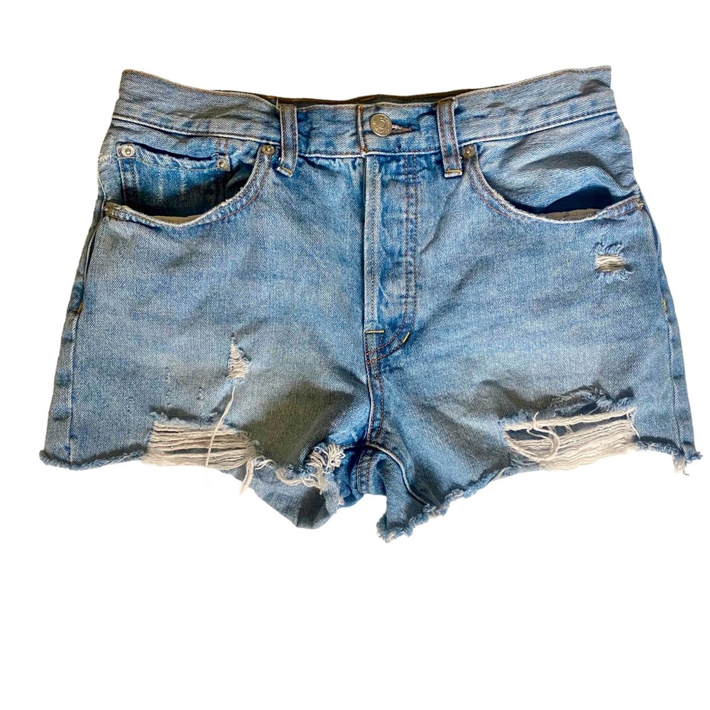 Free People We The Free Distressed Denim Cutoff Jean Shorts 27